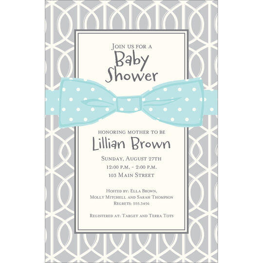 Blue Bow Invitations